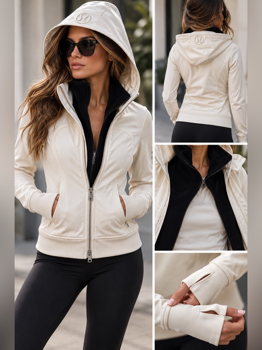 Lululemon Run Bundle Up Jacket Polar Cream White Black Rare 2012